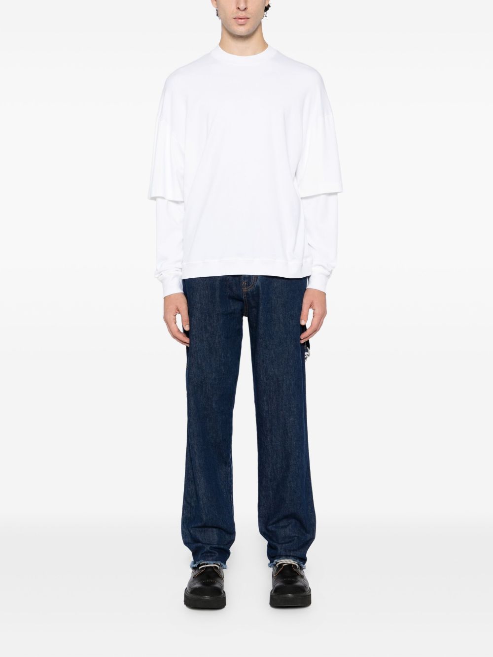 T-shirt a maniche lunghe in bianco 