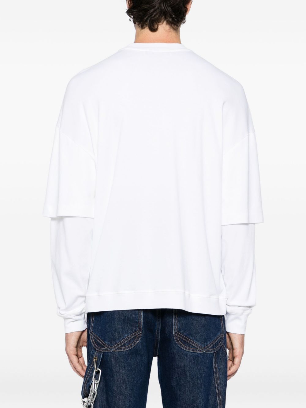 T-shirt a maniche lunghe in bianco 