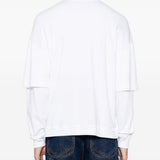 T-shirt a maniche lunghe in bianco 