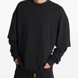 T-shirt a maniche lunghe in nero 