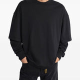 T-shirt a maniche lunghe in nero 