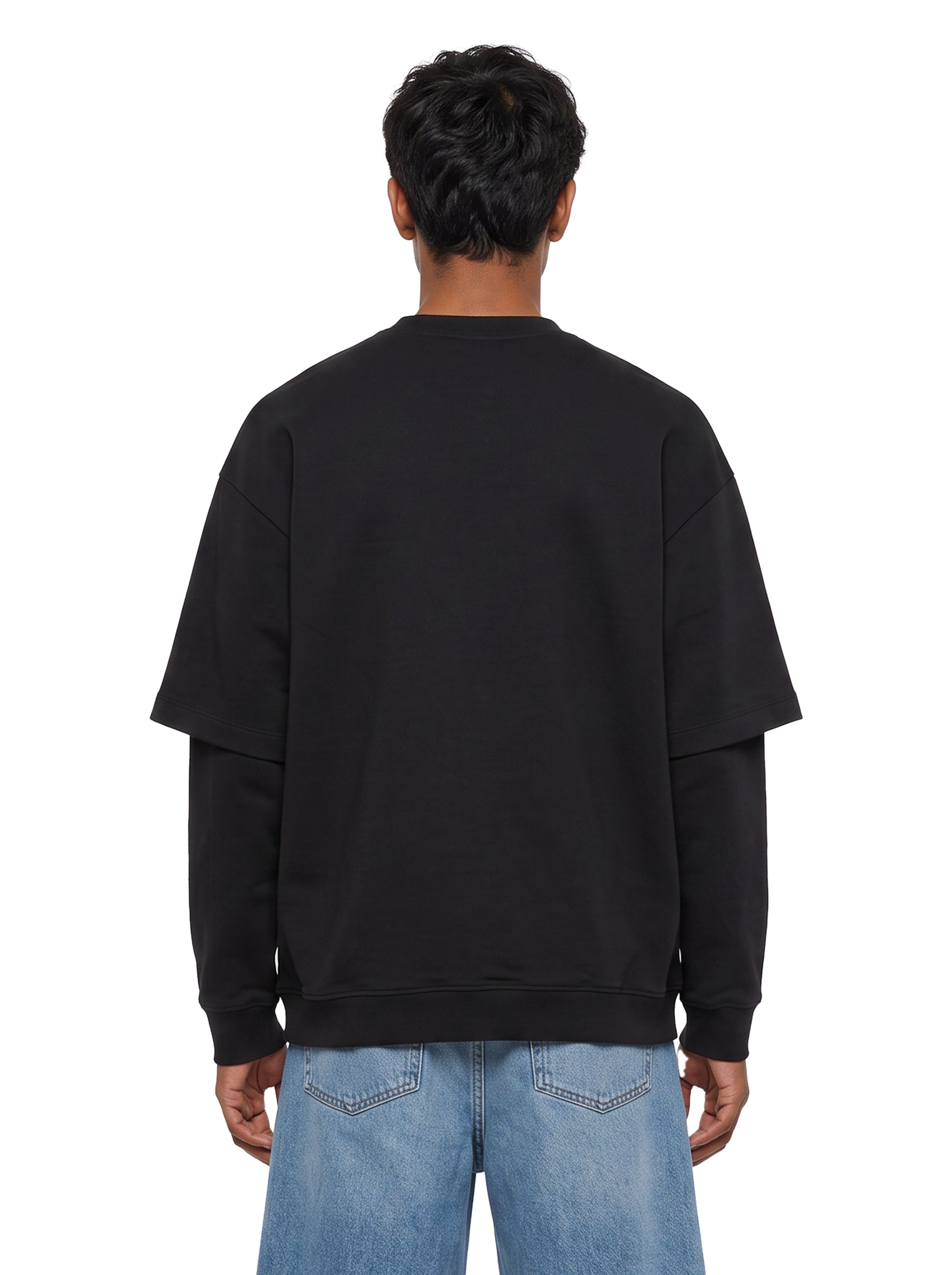 T-shirt a maniche lunghe in nero 