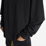 T-shirt a maniche lunghe in nero 