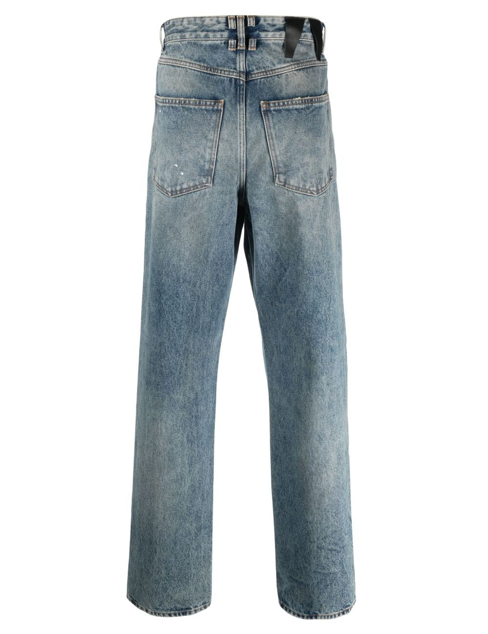 Jeans a gamba dritta con logo in blu 