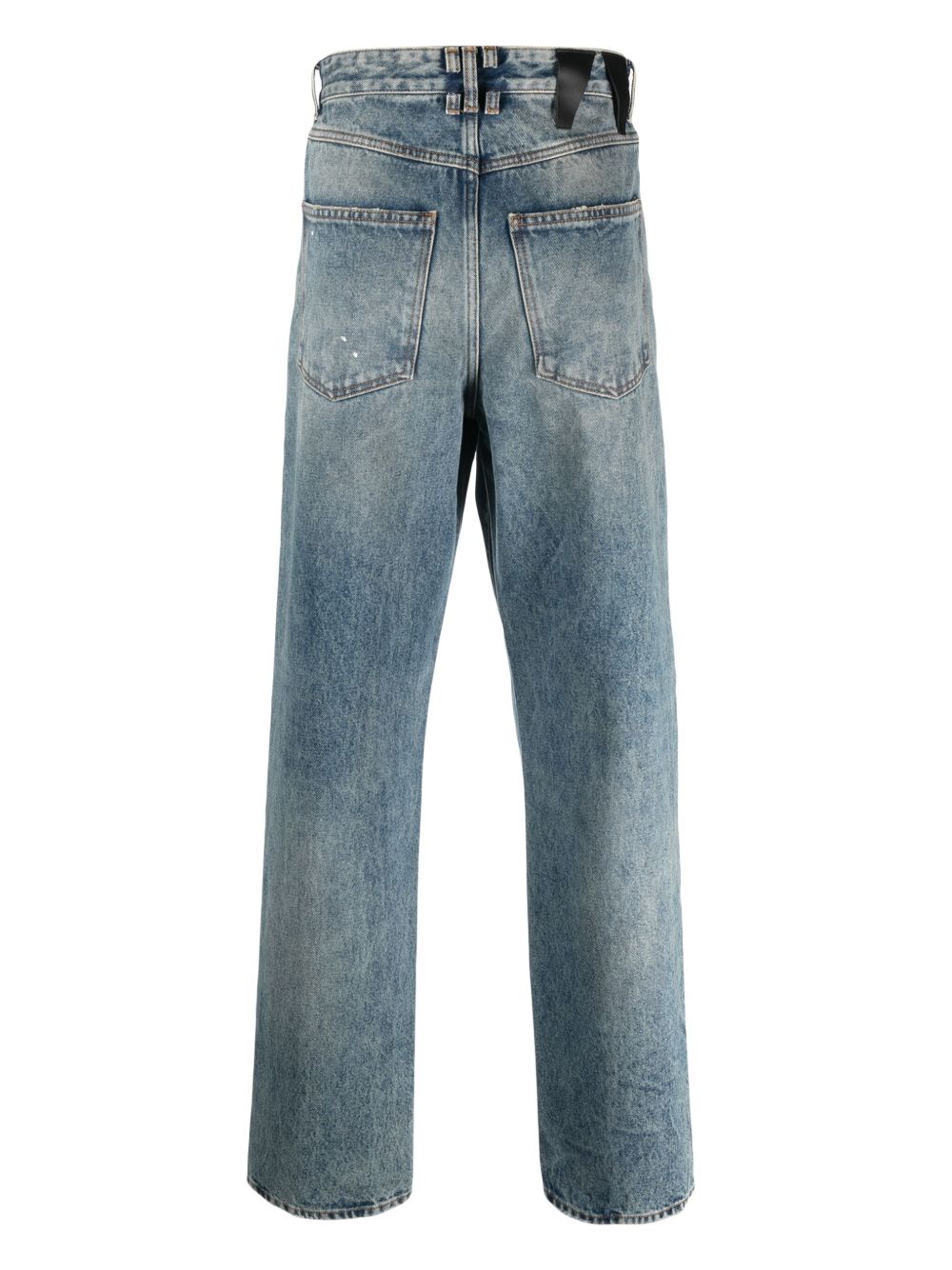 Jeans a gamba dritta con logo in blu 