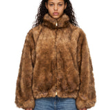 Bomber Celine in eco pelliccia marrone 