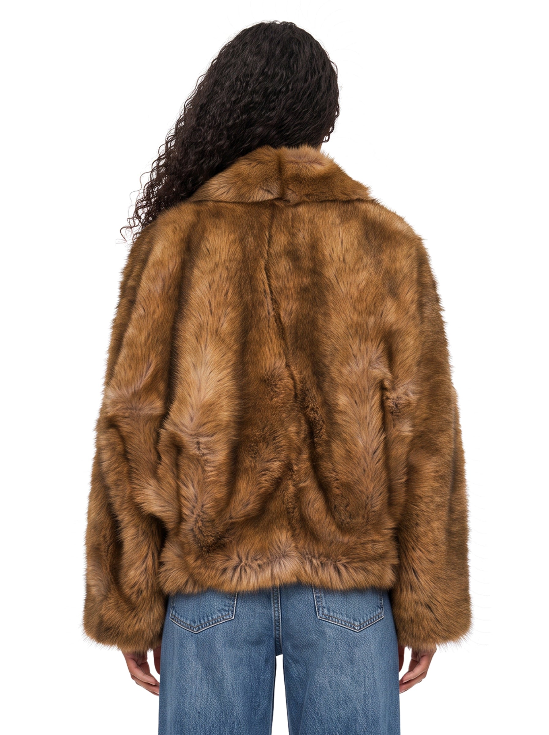 Bomber Celine in eco pelliccia marrone 
