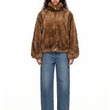 Bomber Celine in eco pelliccia marrone 