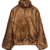 Bomber Celine in eco pelliccia marrone 