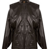 Giacca Gianna in pelle marrone 