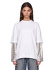 T-shirt con maniche doppie in bianco