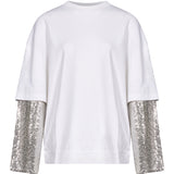 T-shirt con maniche doppie in bianco 