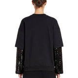 T-shirt con maniche doppie in nero 