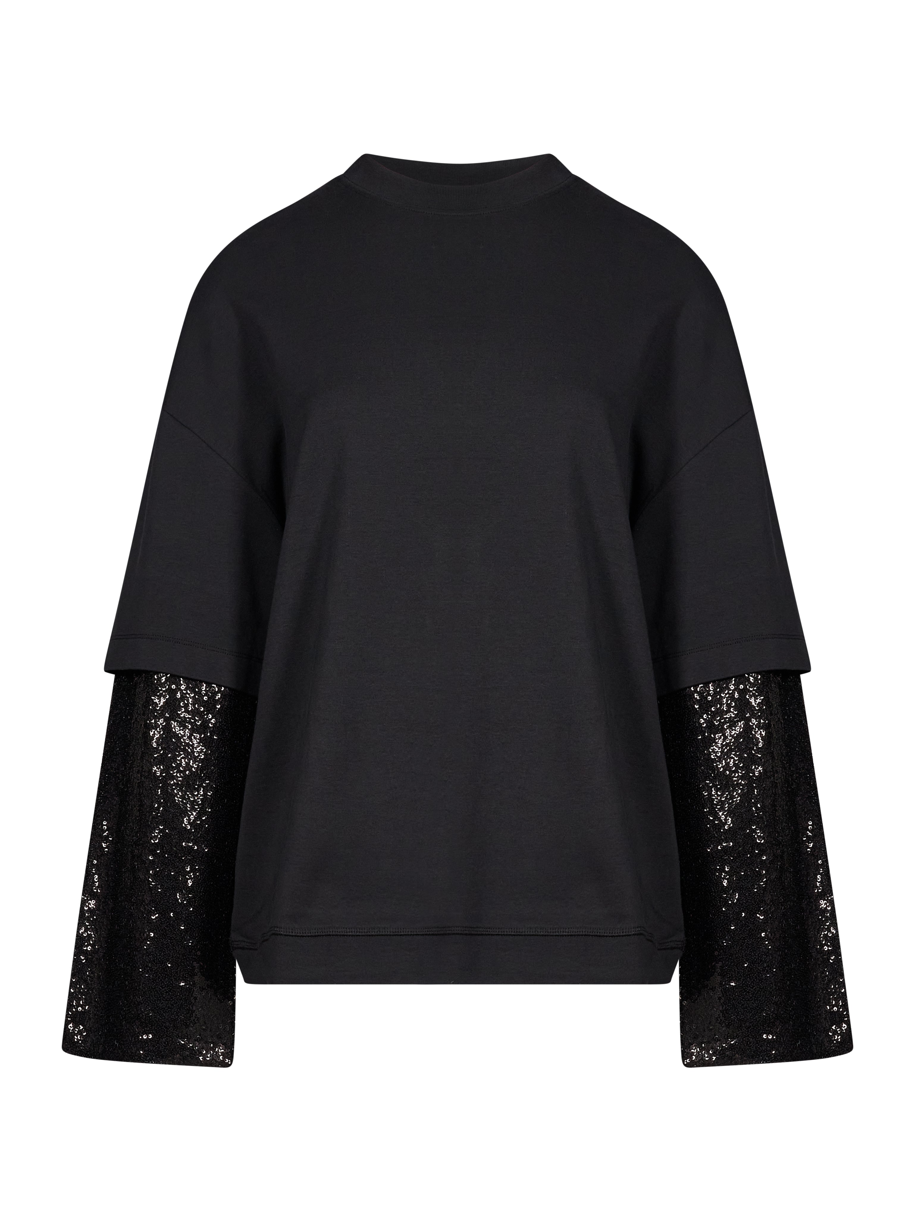 T-shirt con maniche doppie in nero 