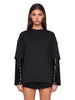 T-shirt con maniche doppie in nero