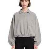 Felpa cropper Alva in grigio 