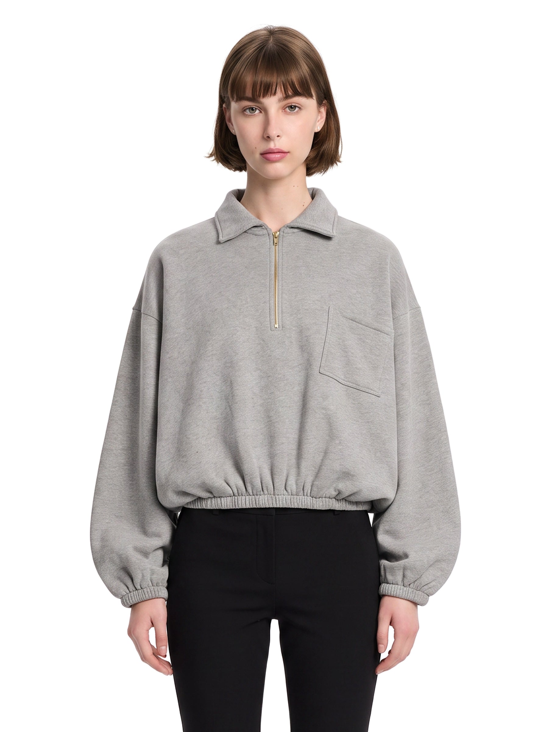 Felpa cropper Alva in grigio 