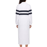 Polo da rugby a righe Jill in bianco 