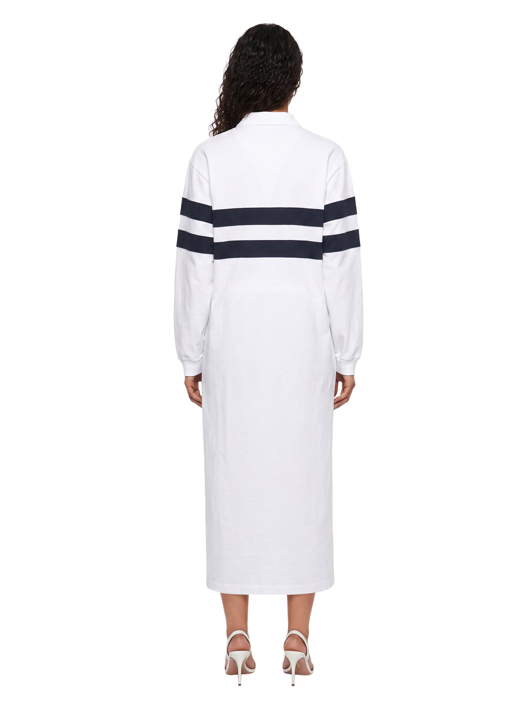 Polo da rugby a righe Jill in bianco 