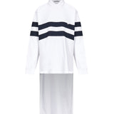 Polo da rugby a righe Jill in bianco 