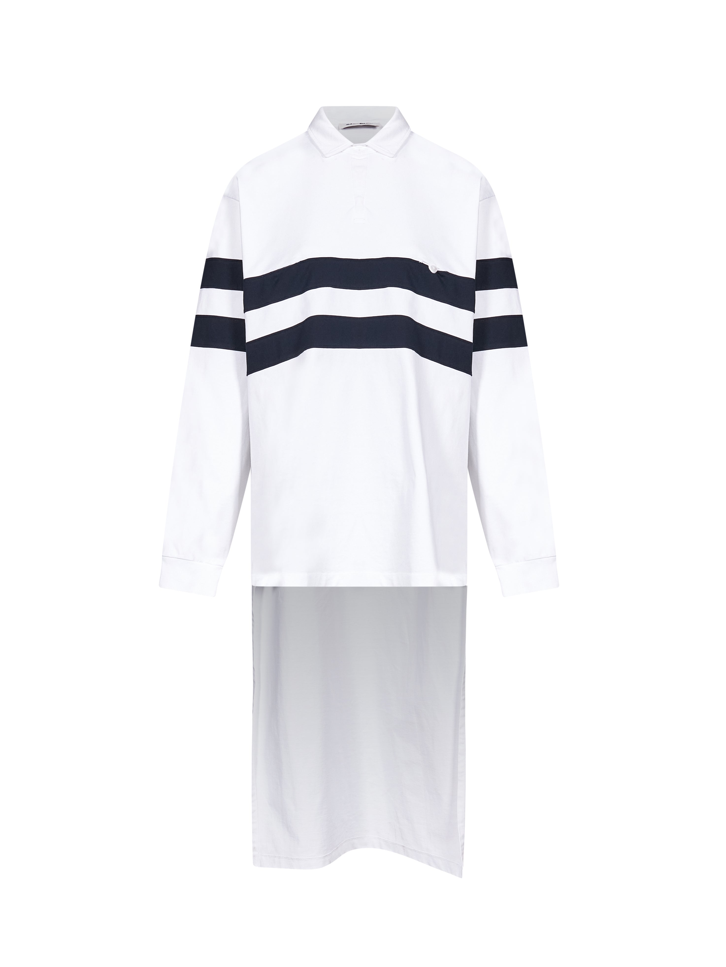Polo da rugby a righe Jill in bianco 