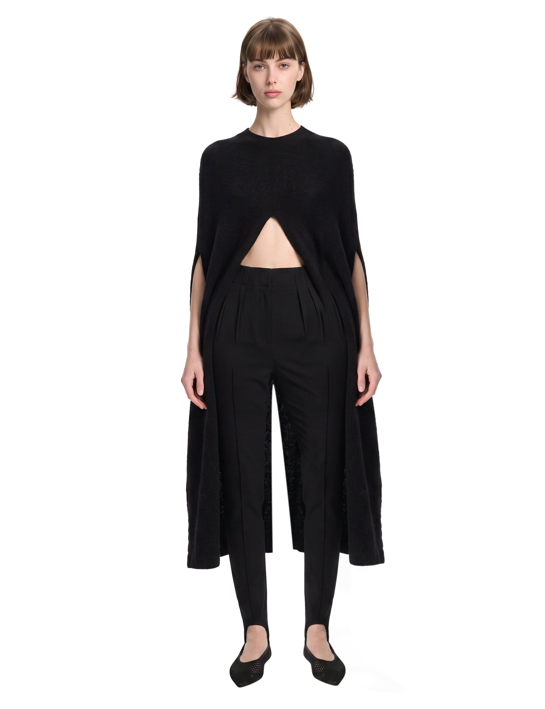 Sciarpa lunga in maglia nero 