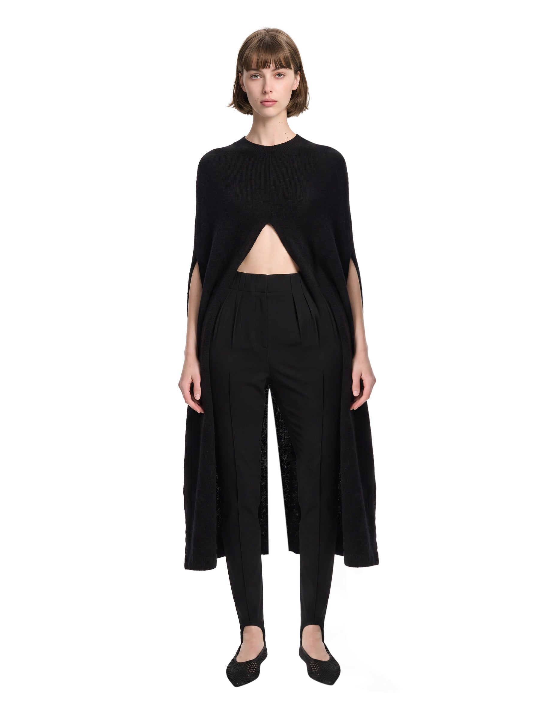 Sciarpa lunga in maglia nero 