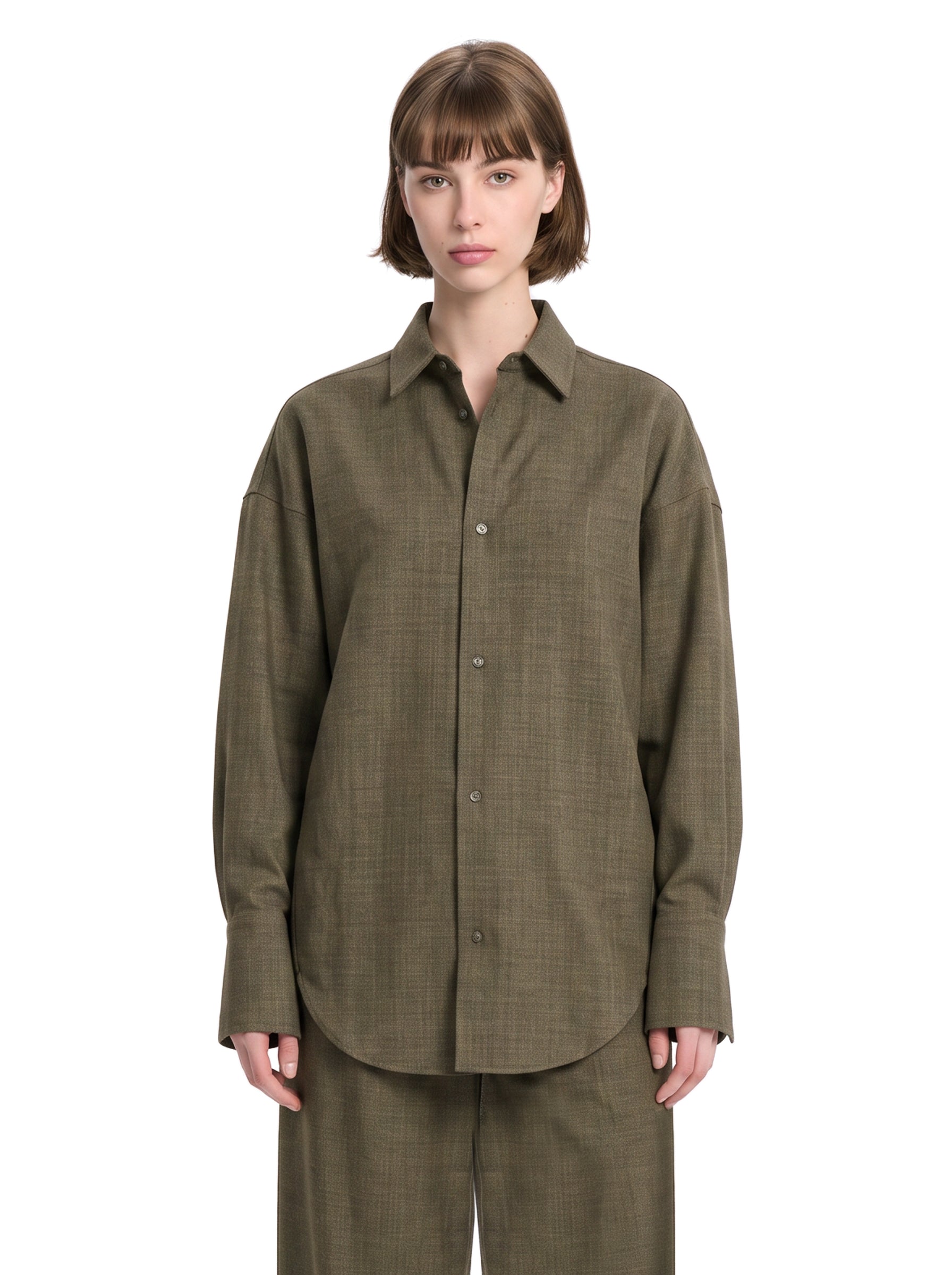 Camicia Carla in lana verde 