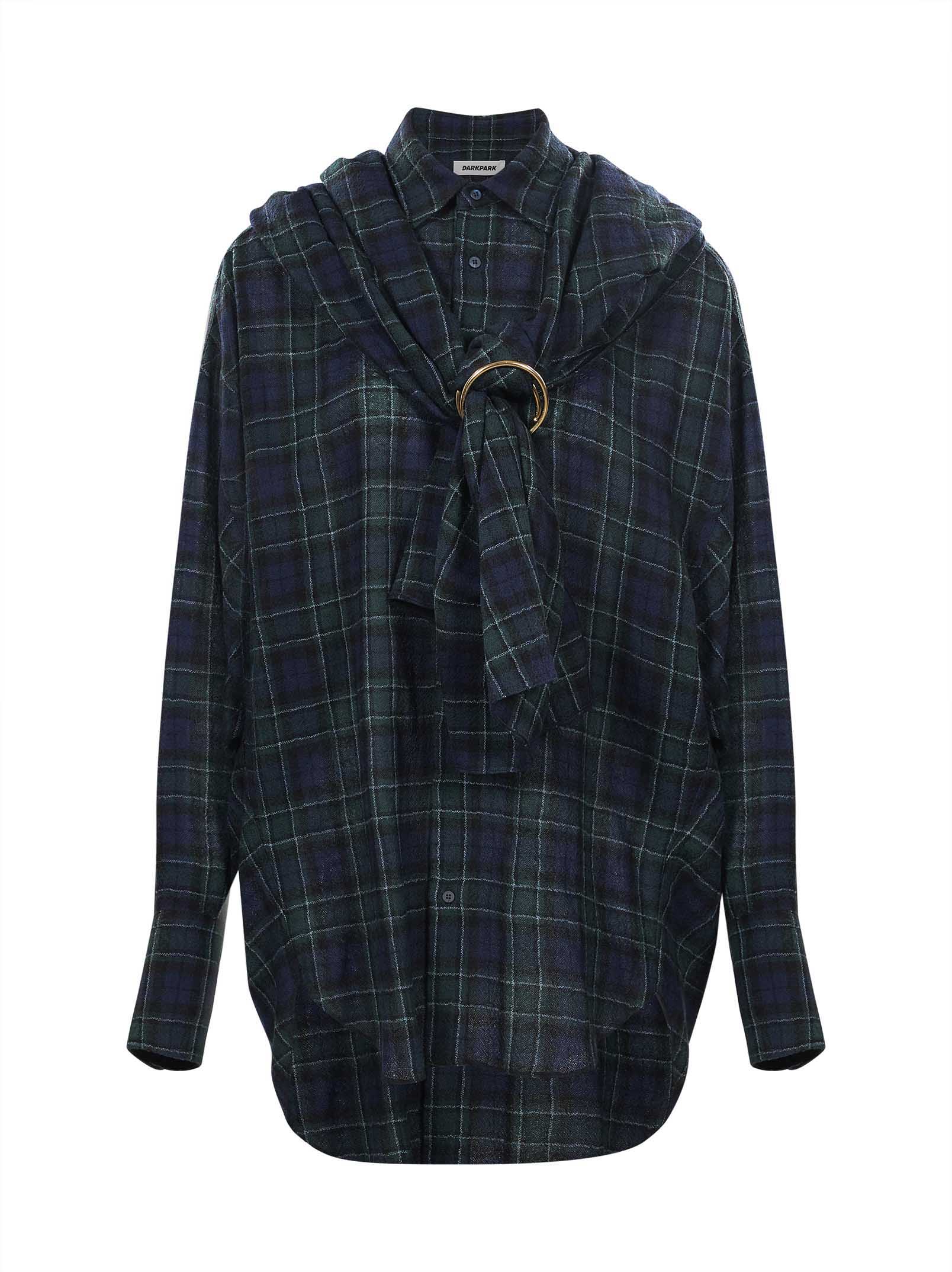 Camicia Georgia stampa quadri in blu 