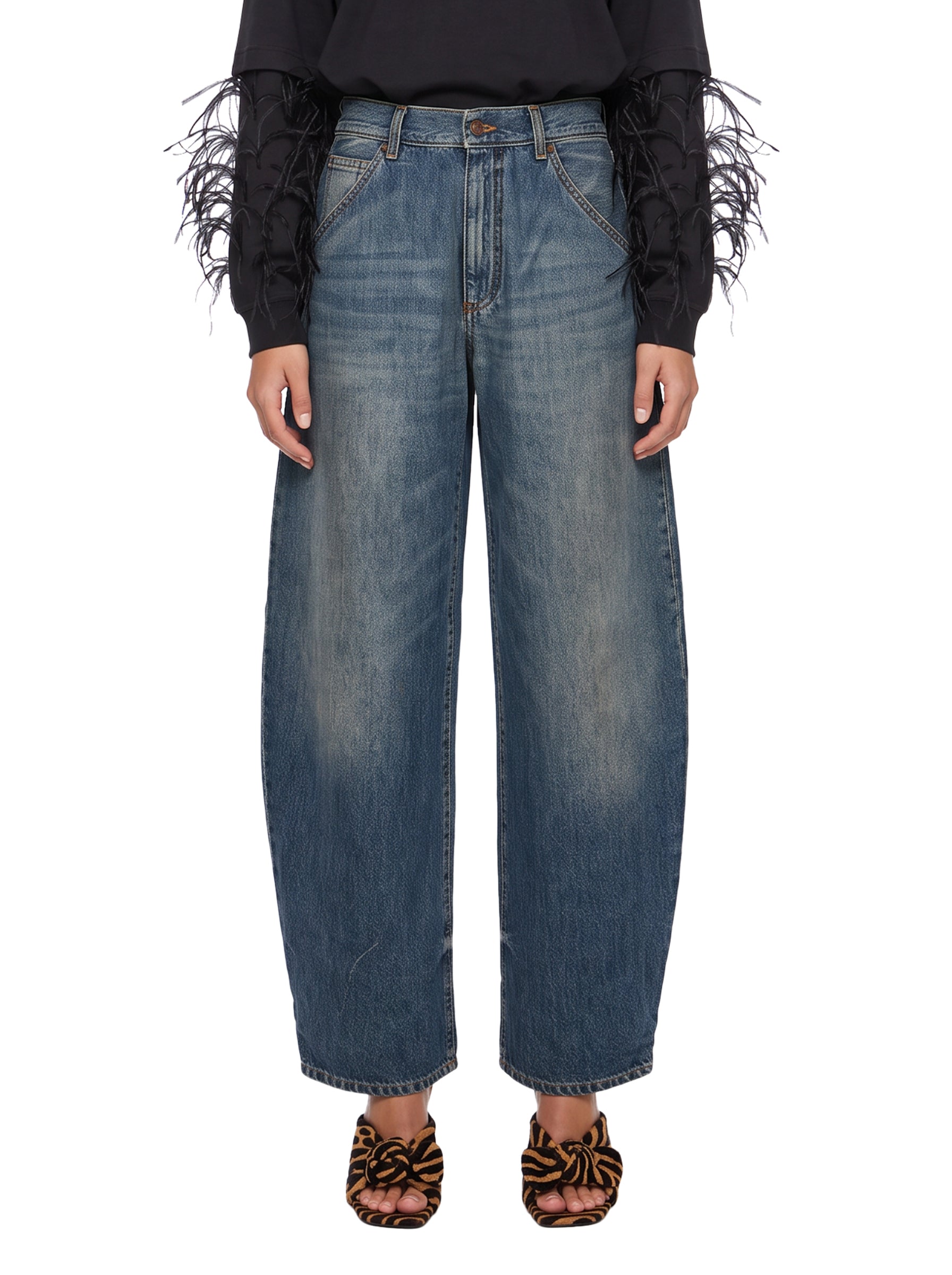 Jeans barrel Khris in blu 