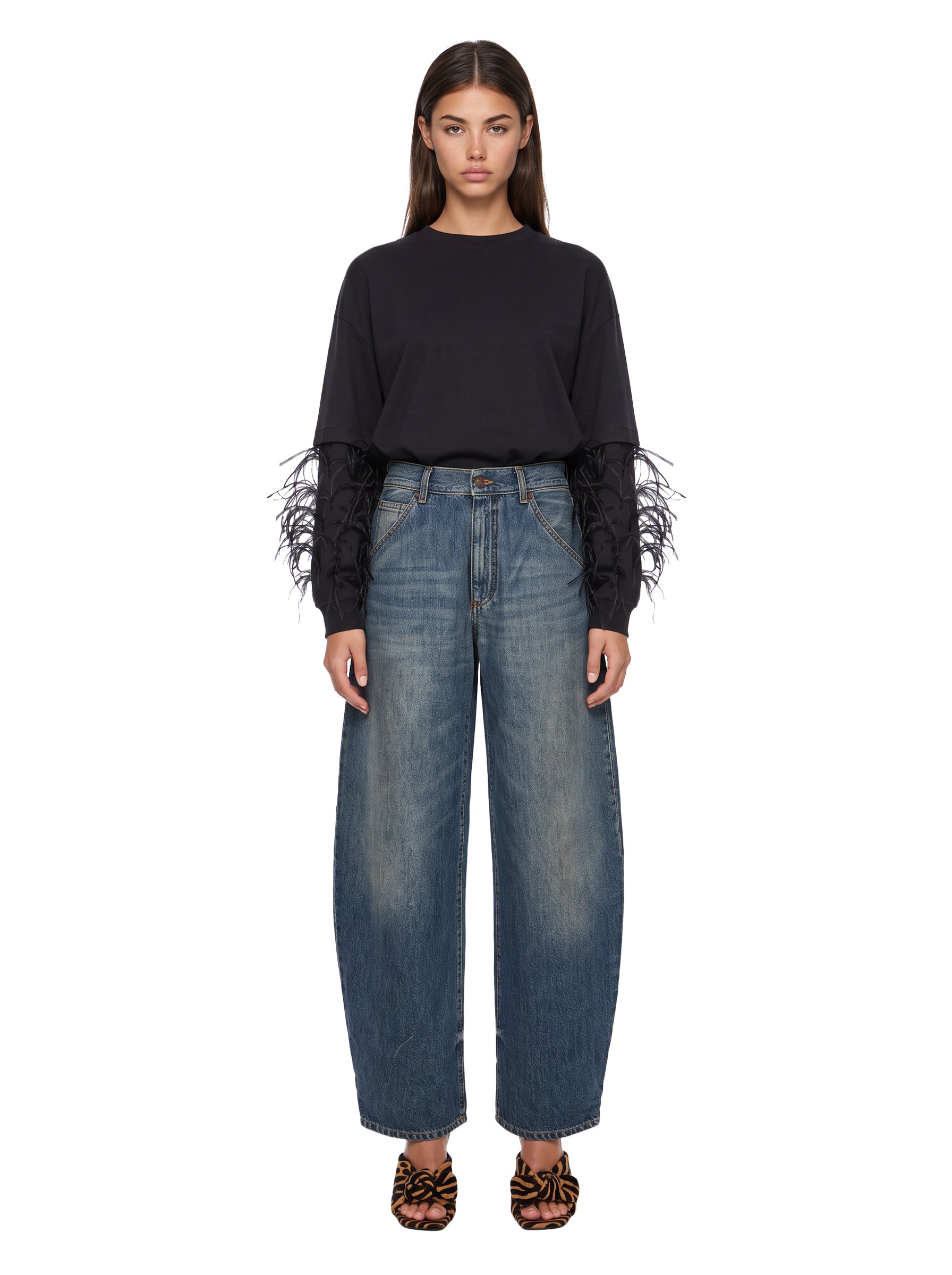 Jeans barrel Khris in blu 