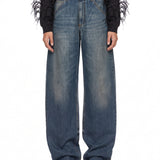Jeans barrel Khris in blu 