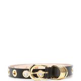 Cintura in pelle full rivet in nero 
