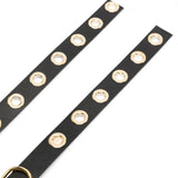 Cintura in pelle full rivet in nero 