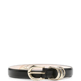 Cintura in pelle helica in nero 