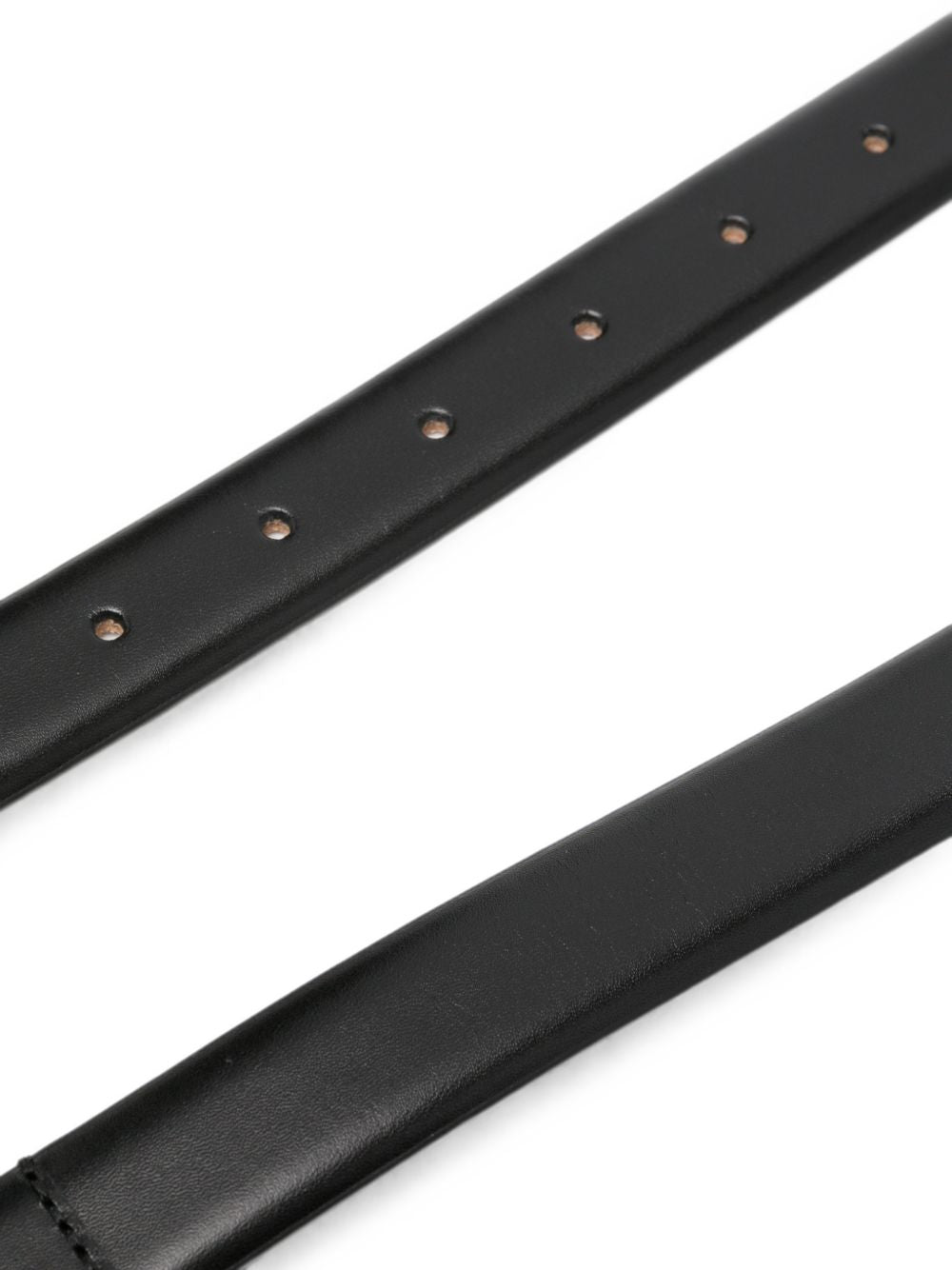 Cintura in pelle helica in nero 