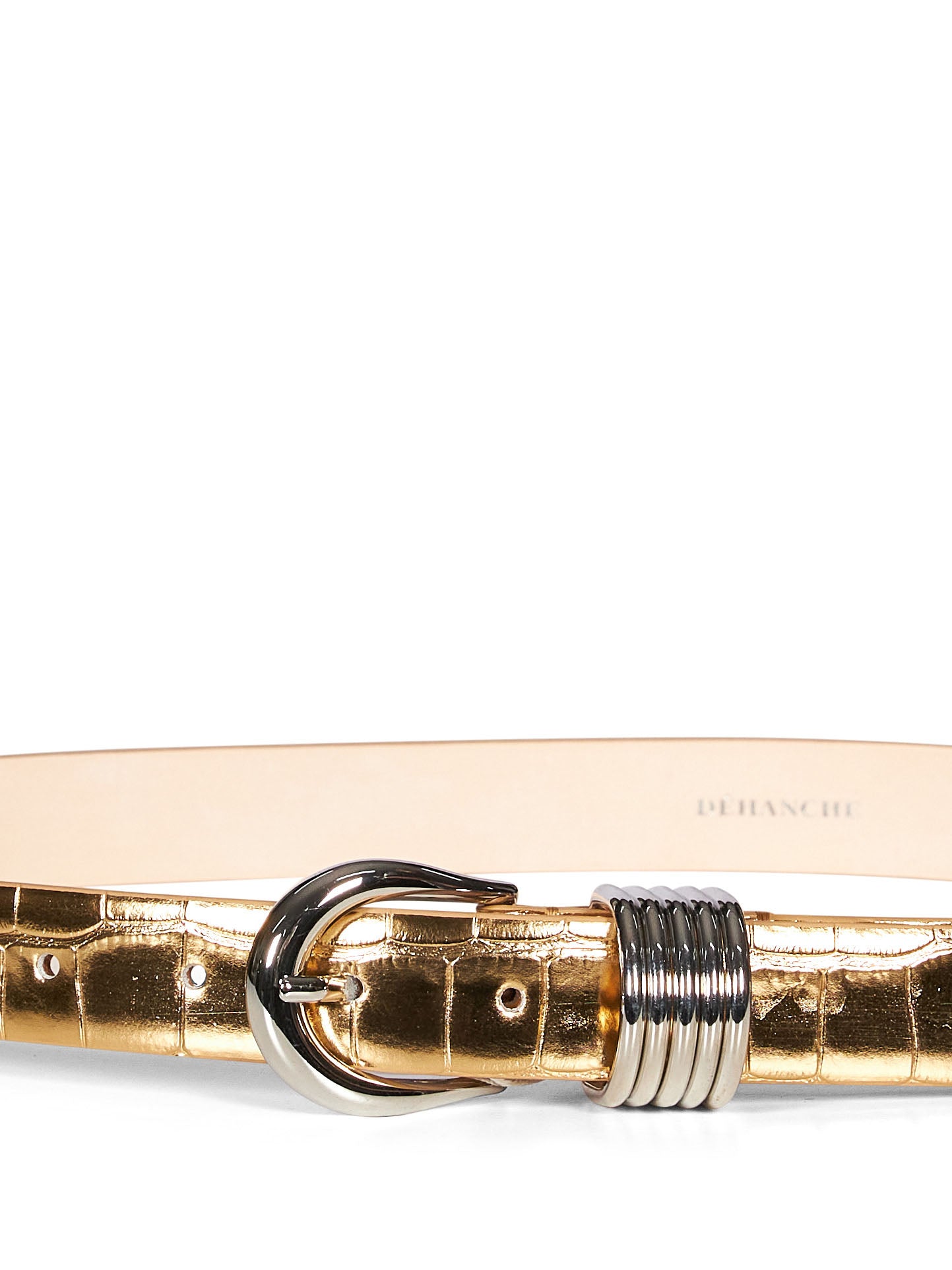 Cintura Hollyhock Mirror Croco in oro 