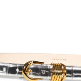 Cintura Hollyhock Mirror Croco in argento 