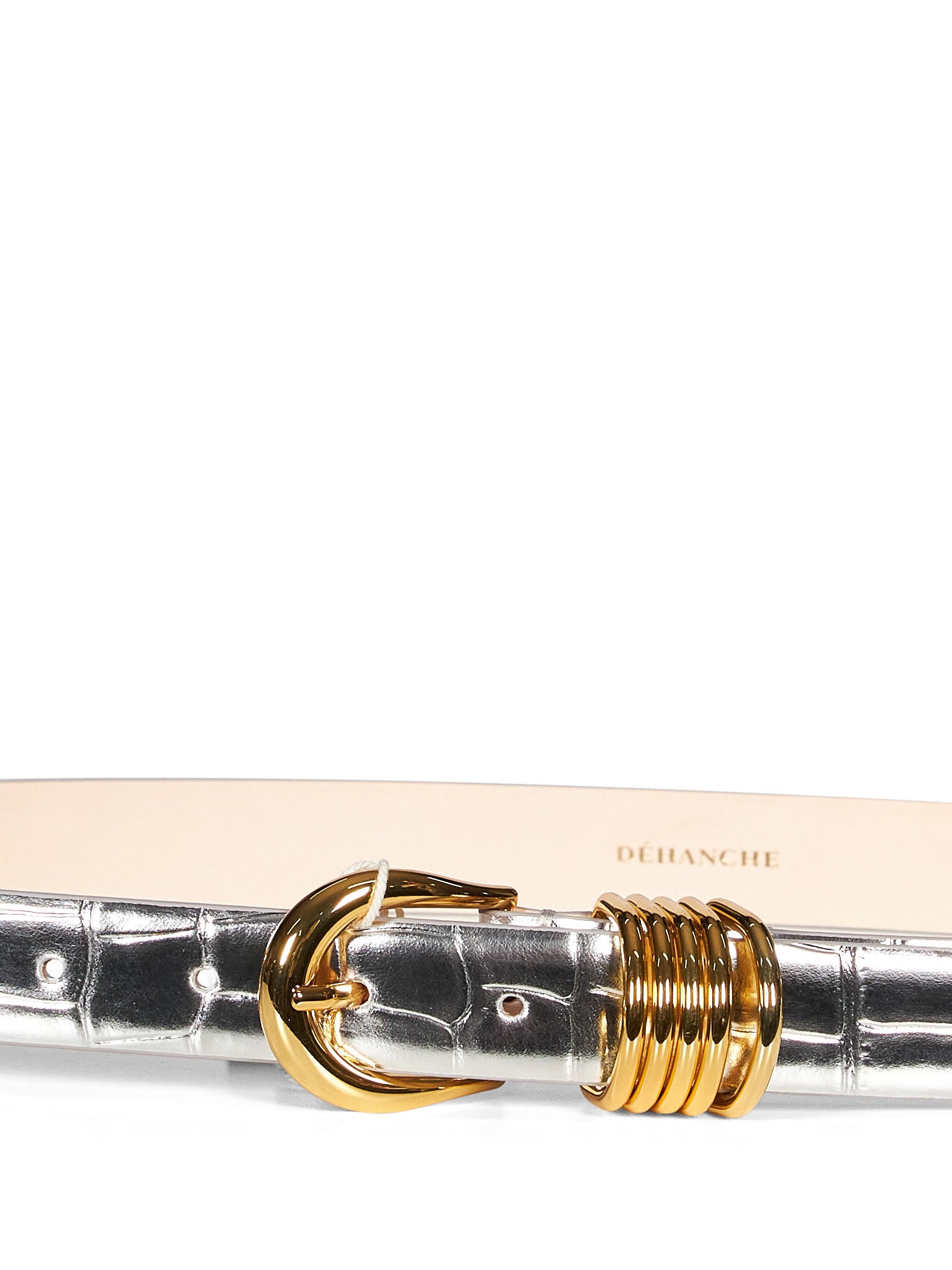 Cintura Hollyhock Mirror Croco in argento 