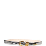 Cintura Hollyhock Mirror Croco in argento 