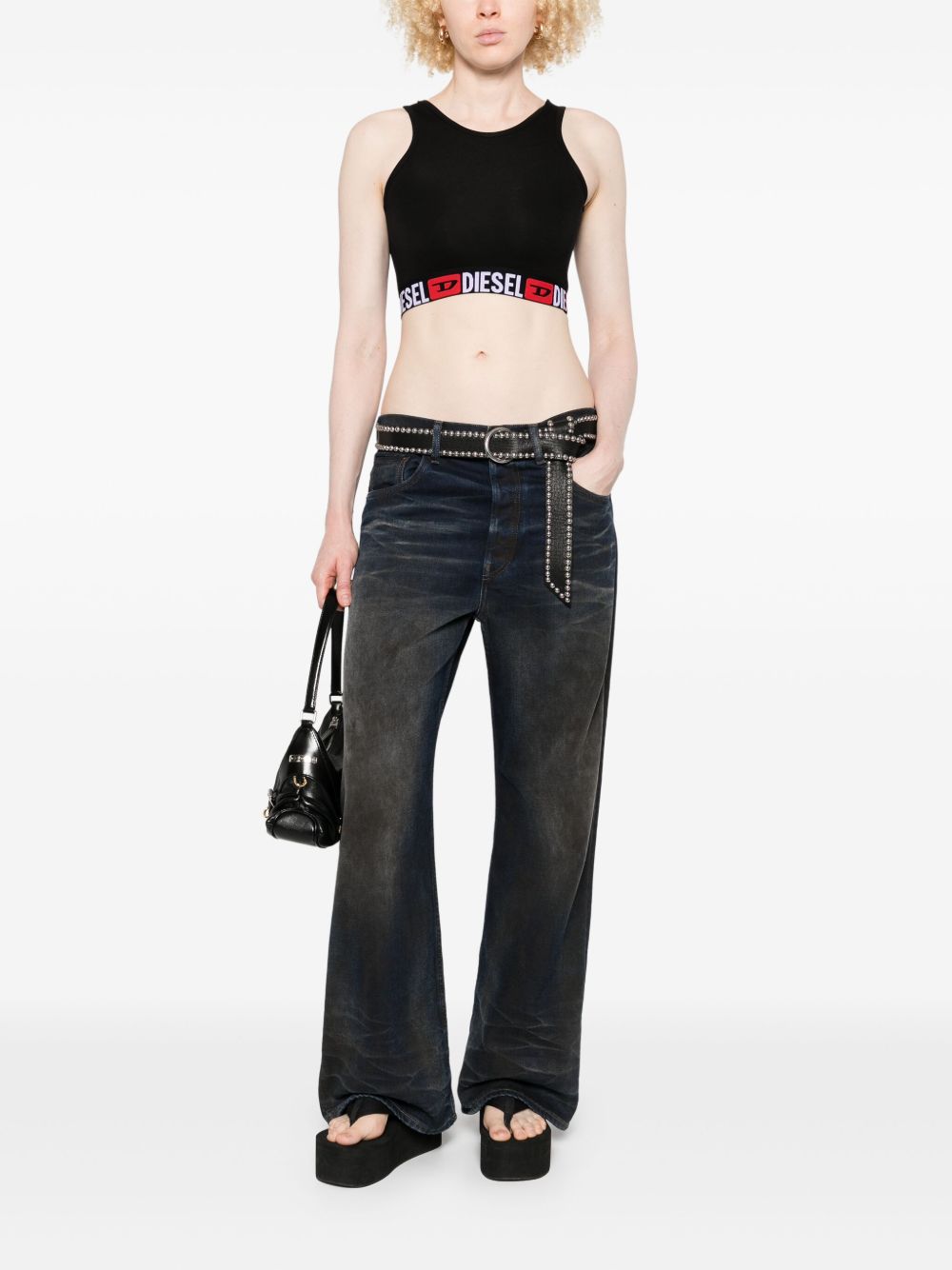 Top crop Sandra-D-Core in nero 