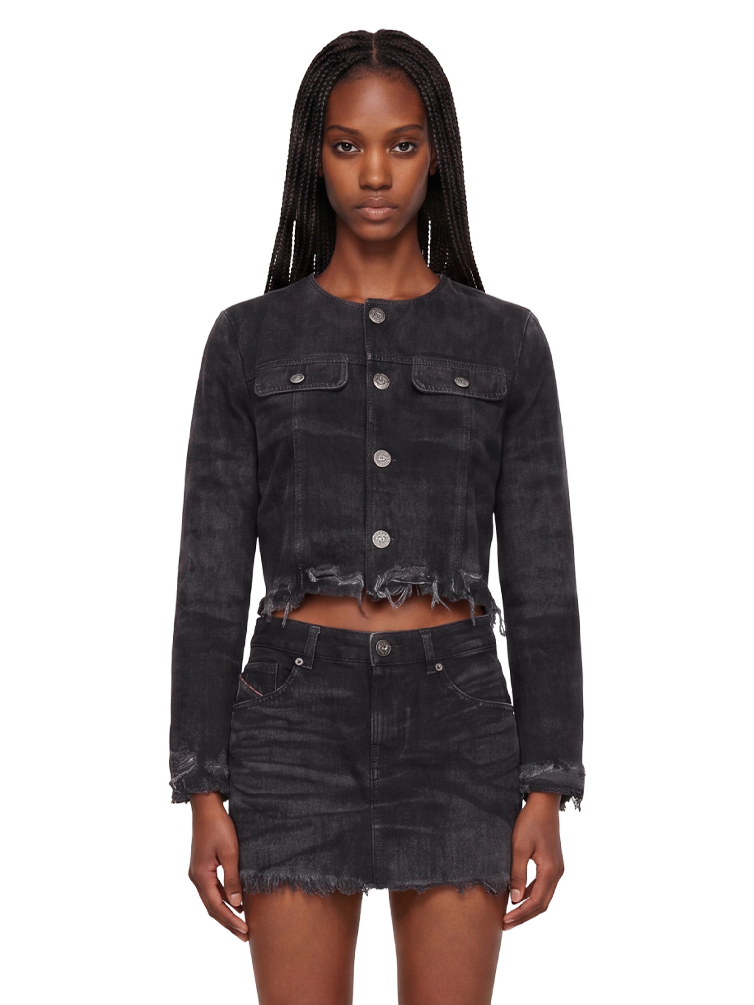Giacca de-Graffy in denim grigio 