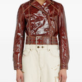 Giacca doppio petto in vernice in marrone Diesel - donna 