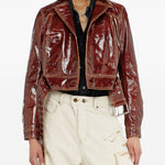Giacca doppio petto in vernice in marrone Diesel - donna 