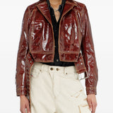 Giacca doppio petto in vernice in marrone Diesel - donna 