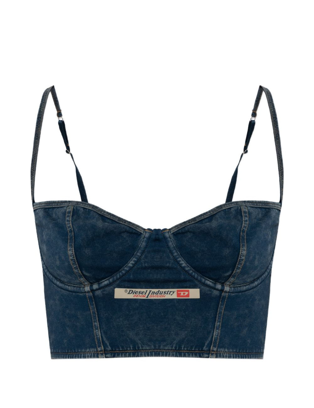 Top in denim con logo sheila-dnm i blu Diesel - donna 