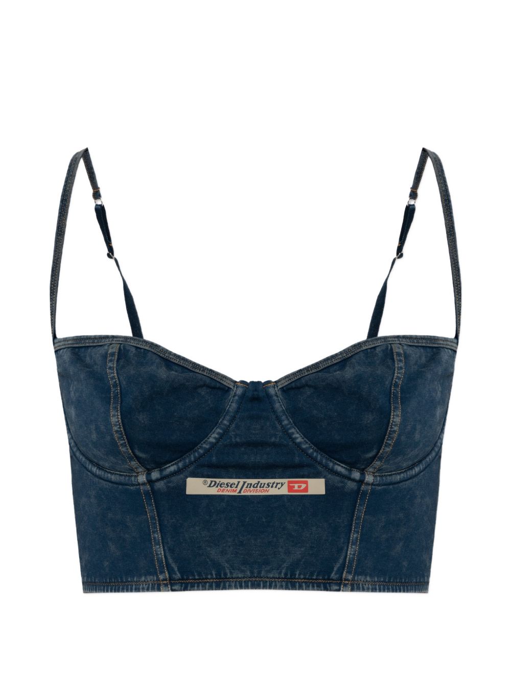 Top in denim con logo sheila-dnm i blu Diesel - donna 