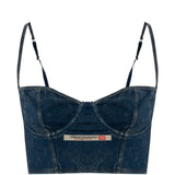 Top in denim con logo sheila-dnm i blu Diesel - donna 
