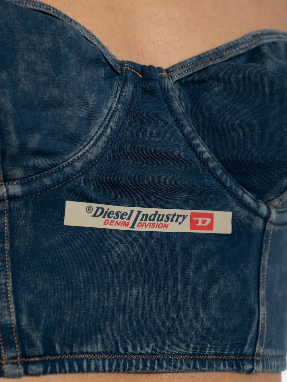 Top in denim con logo sheila-dnm i blu Diesel - donna 