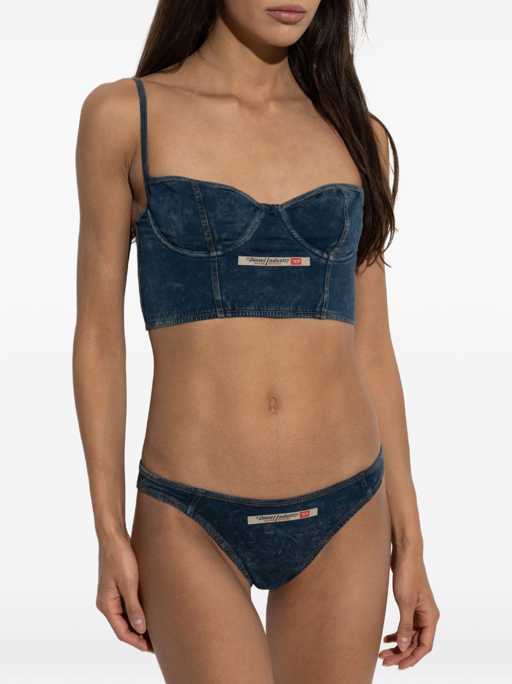 Top in denim con logo sheila-dnm i blu Diesel - donna 